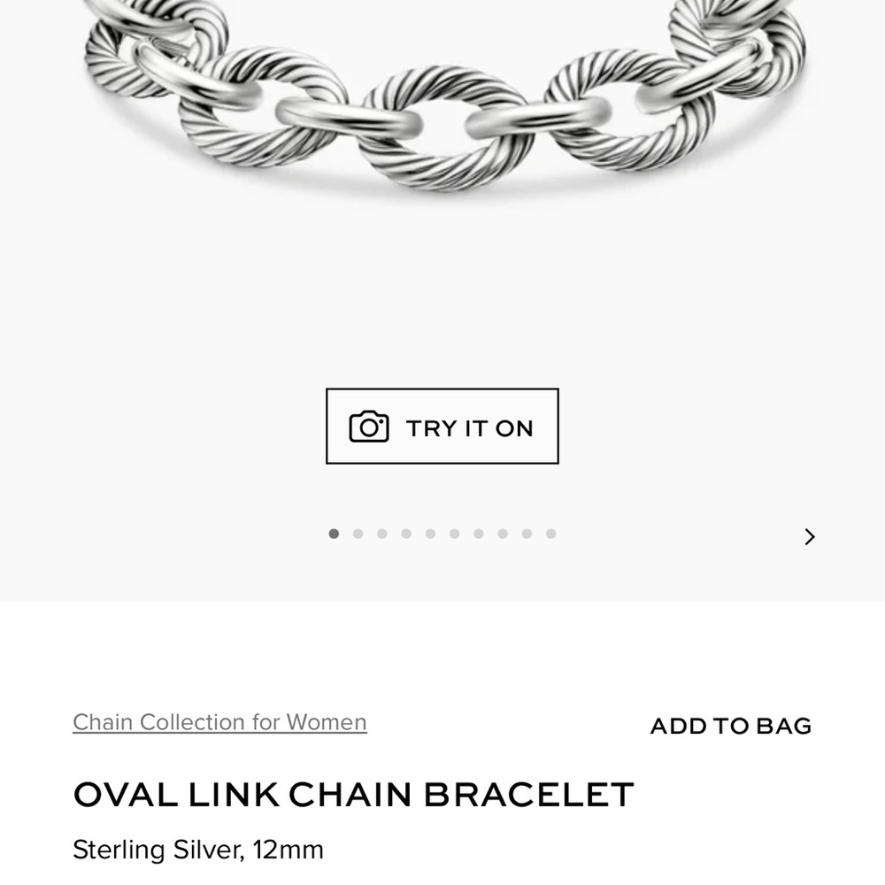 David Yurman Silver Oval Link Chain Bracelet